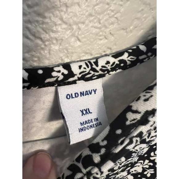 Old Navy Black/White Floral Long Sleeve Fit & Flare Size XXL - Picture 2 of 5